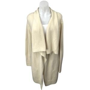 Flawless Cream Knit Draped Open Front Long Sleeve Cardigan Sweater Jacket XS/S